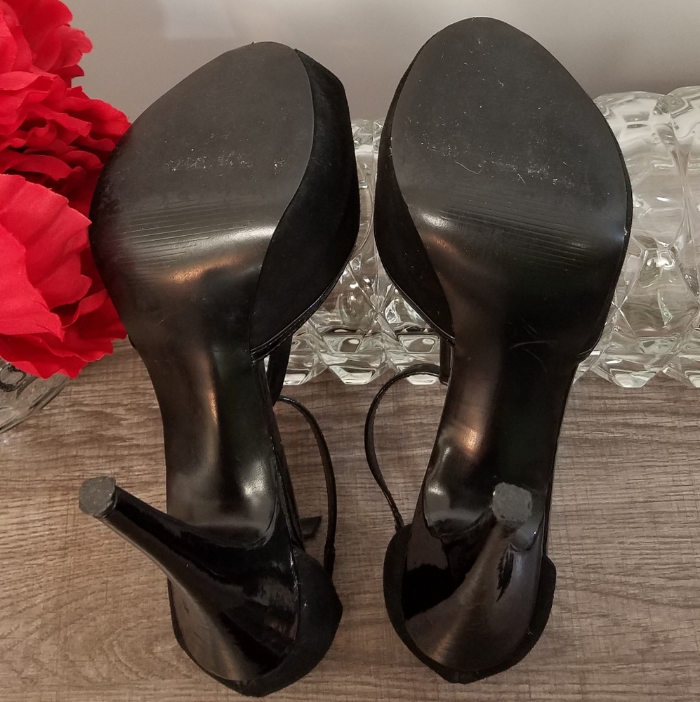 Steve Madden Shoes Heels T-Strap Maggie Black 8 - Picture 5 of 6